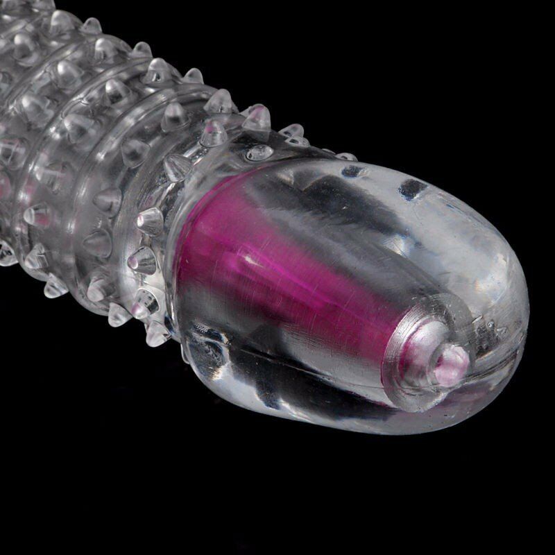 Add 2" Vibrating Penis Extension Extender Cock Sleeve Girth Enhancer Enlarger