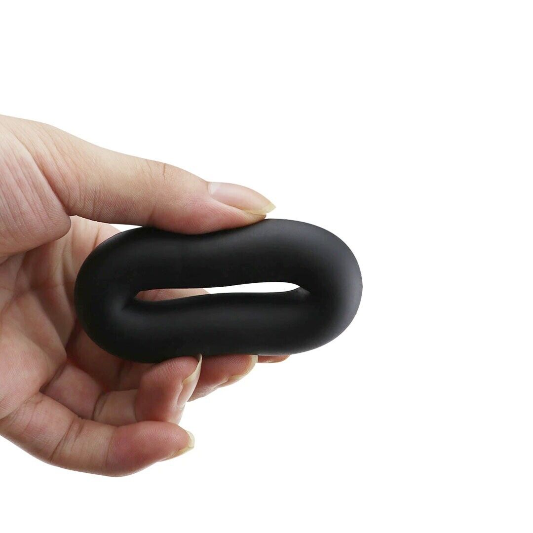2 Stretchy Thick Donut Silicone Male Penis Enhancer Prolong Delay Sex Cock Ring