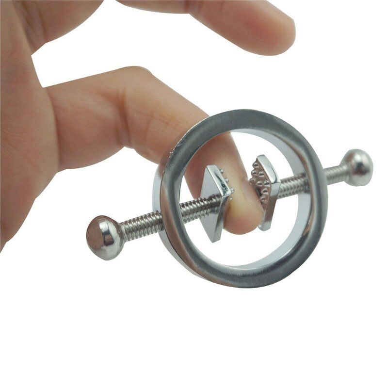 Adjustable Screw Nipple Clamps Press Clip Breast Nipple Torture Play Sex Toys