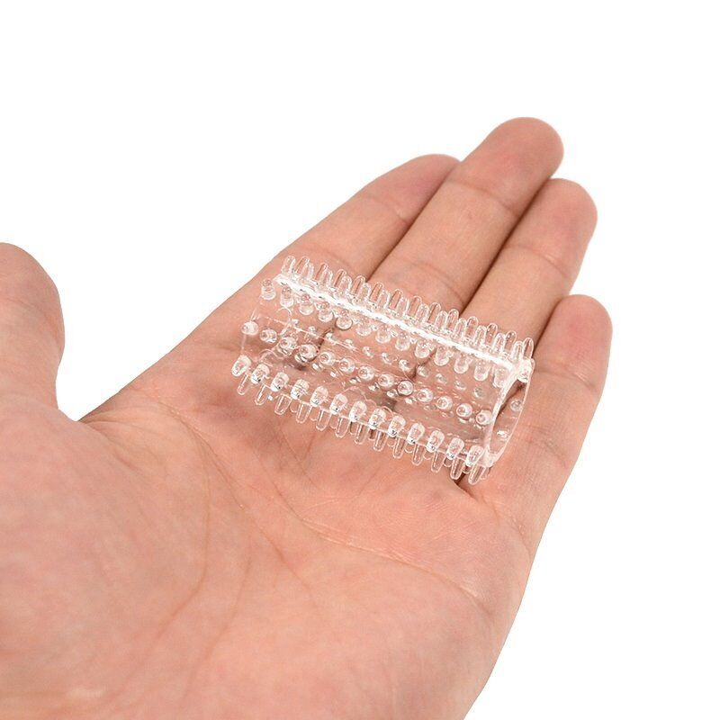 Stretchy Tickler Penis Sleeve Cock Ring Male Girth Enhancer Sex-toys for Men
