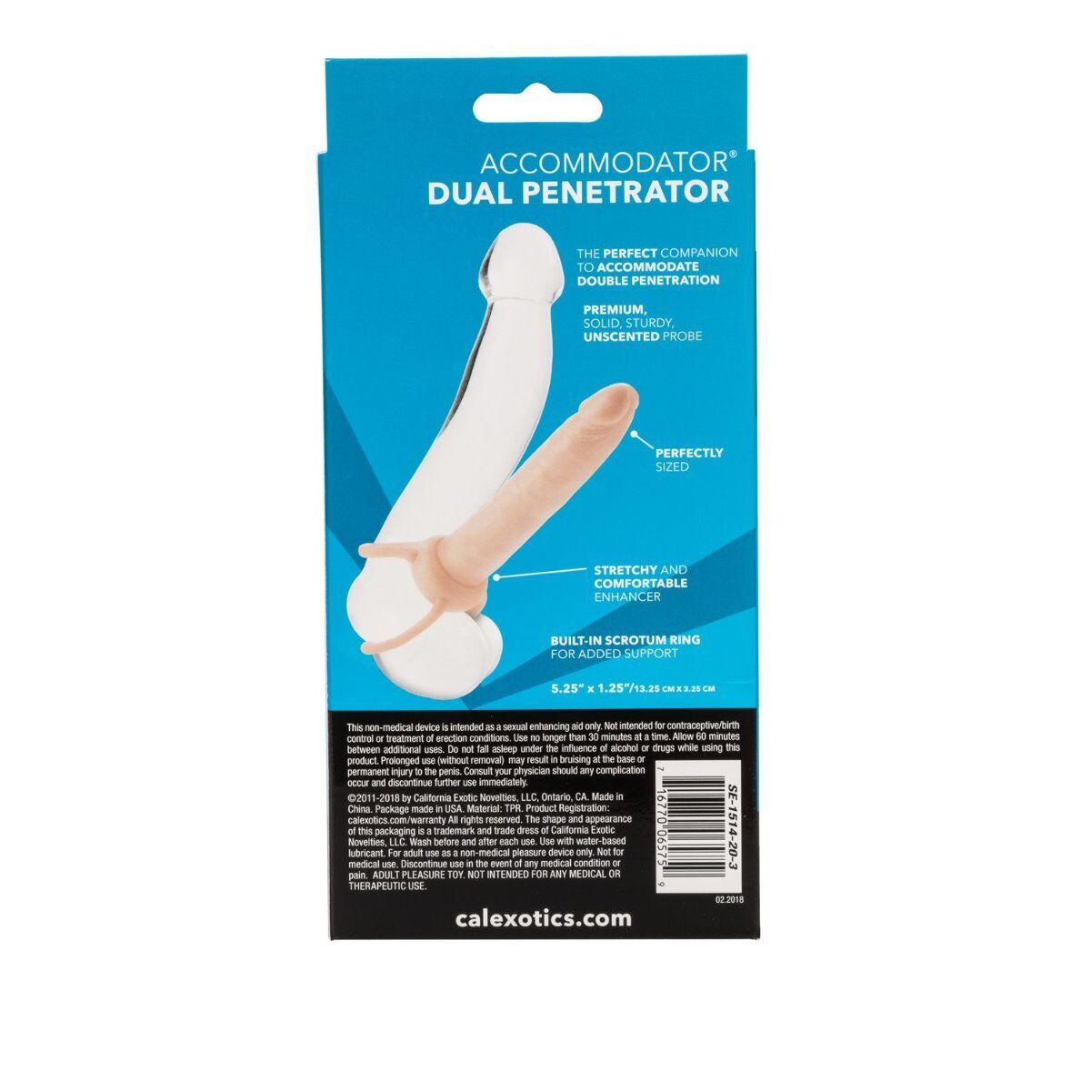Accomodator Dual Penetrator Double Penetration Cock Ring DP Anal Sex Dildo Dong