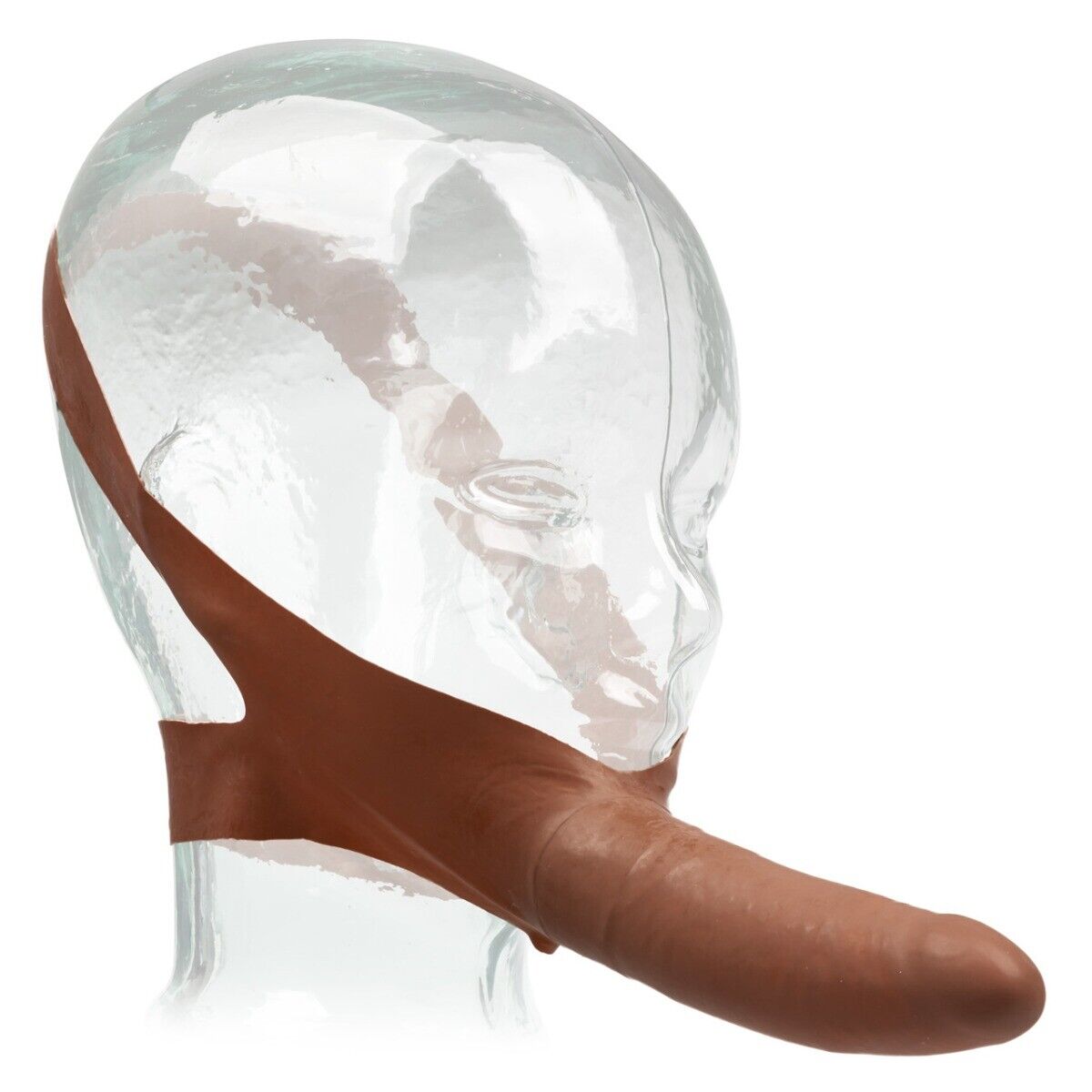 Accommodator Latex Dong Dildo Cock Oral Sex Accessory Chin Strap-on Sex Toy
