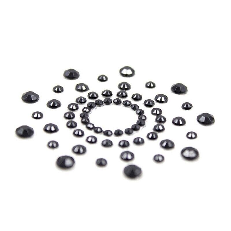 Sexy Self Adhesive Black Rhinestone Breast Nipple Pasties Sticker Body Jewelry
