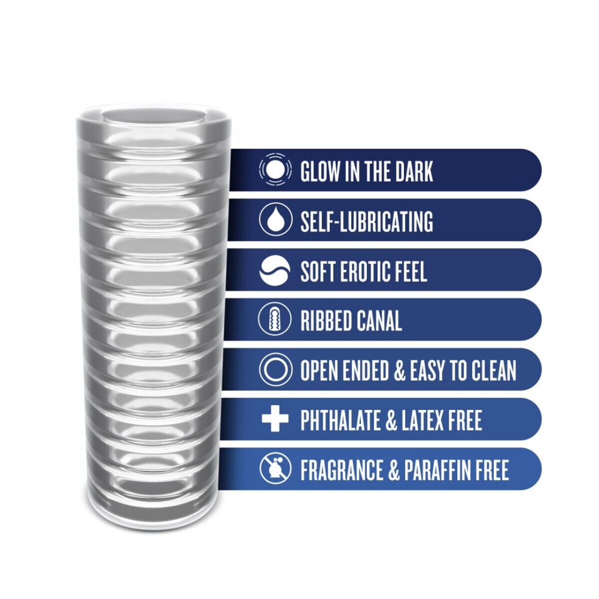 Rize Glow in the Dark Self-Lubricating Stroker Male Masturbator Sleeve Sex Toy