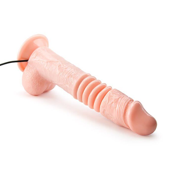 Vibrating Realistic Dildo Vibrator Thursting Cock with Balls and Suction Cup