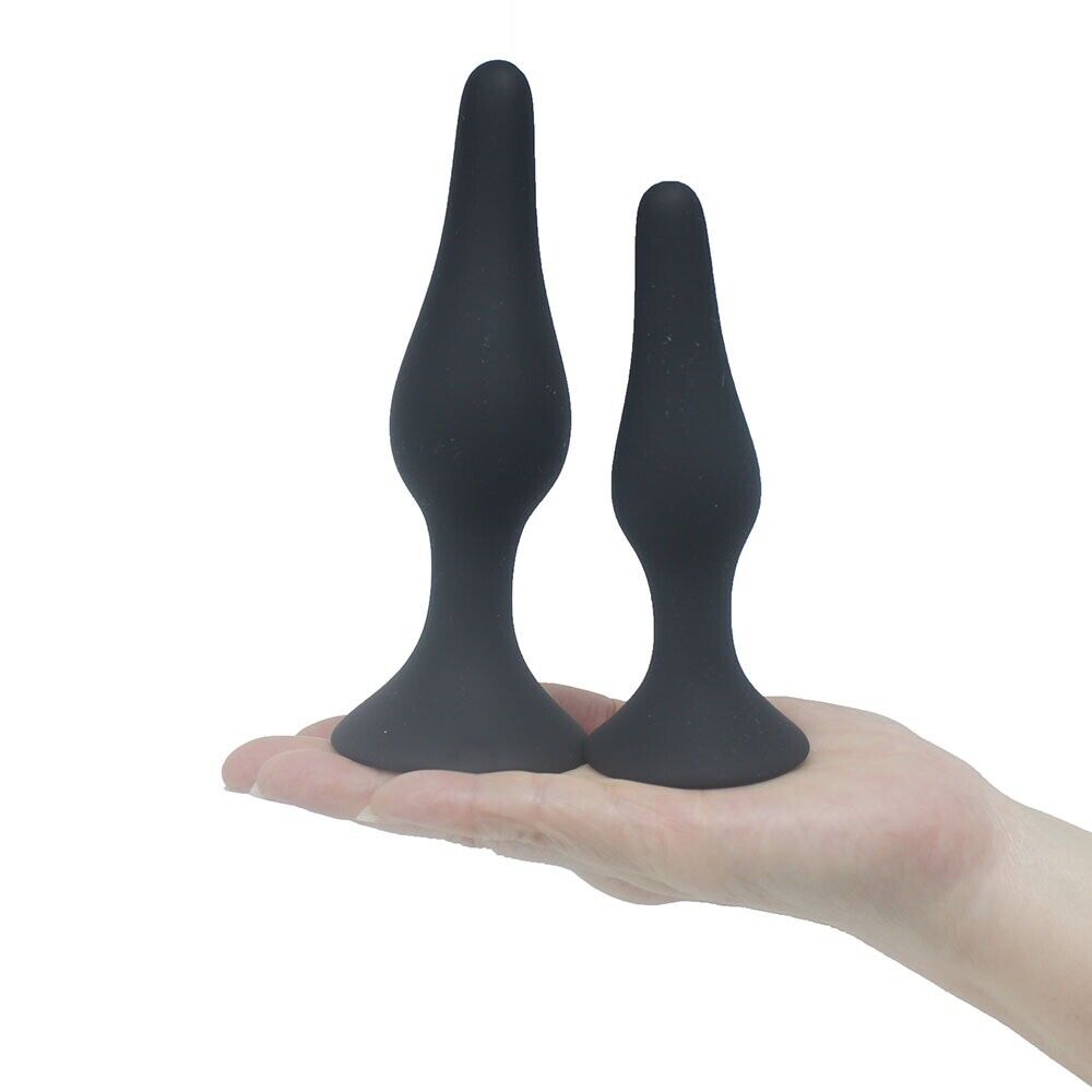 4PC Smooth Silicone Anal Play Sex Toy Butt Plug Anal Trainer Dildo Set Kit