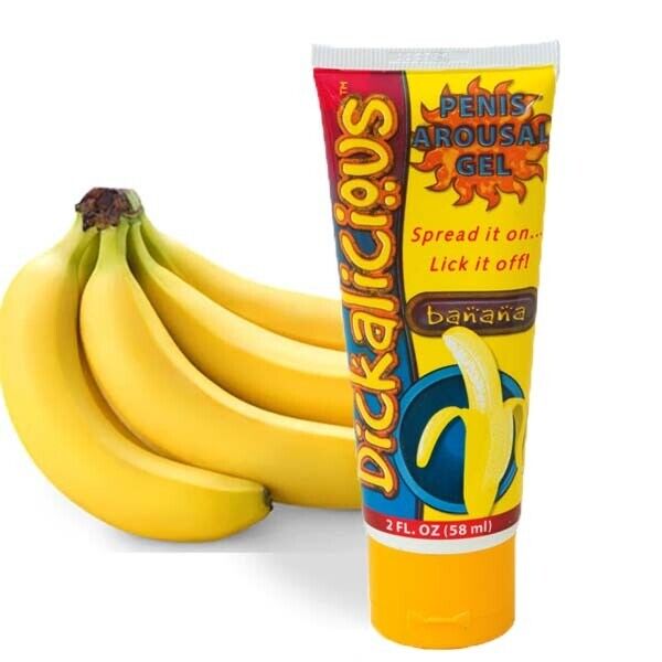 Dickalicious Banana Flavored Edible Oral Penis Arousal Gel 2 oz