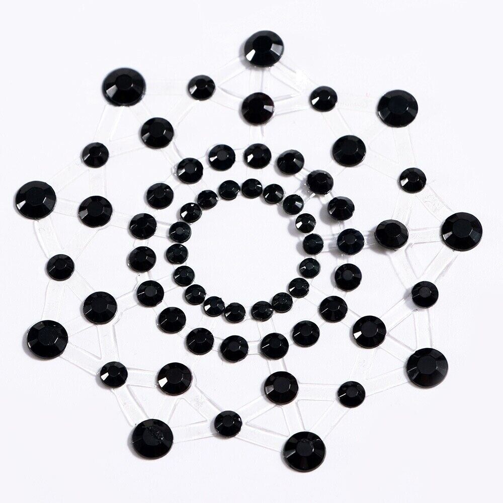 Sexy Self Adhesive Black Rhinestone Breast Nipple Pasties Sticker Body Jewelry