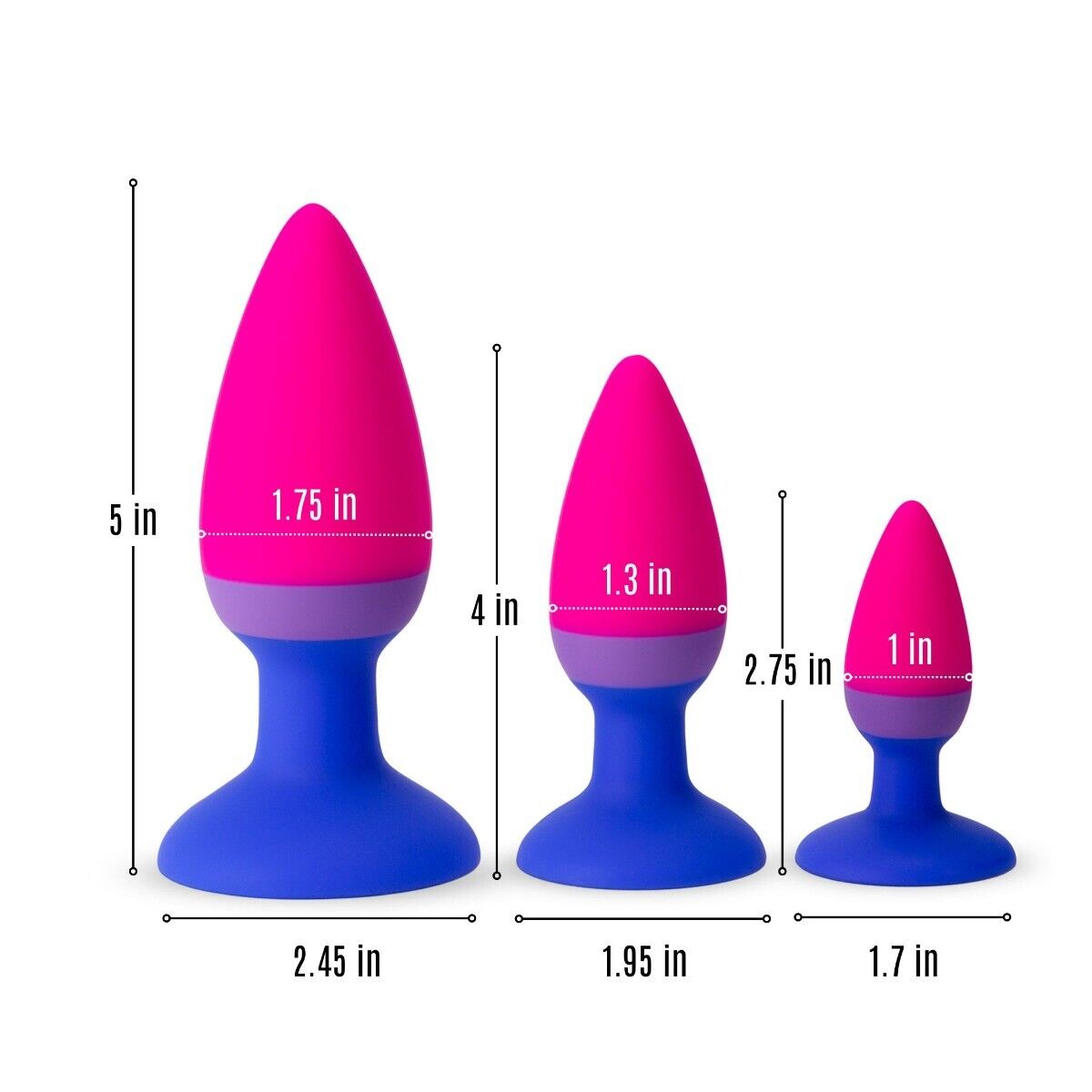 Colorful Silicone Anal Butt Plug Set Anal Training Kit Sex Toys for Men Women