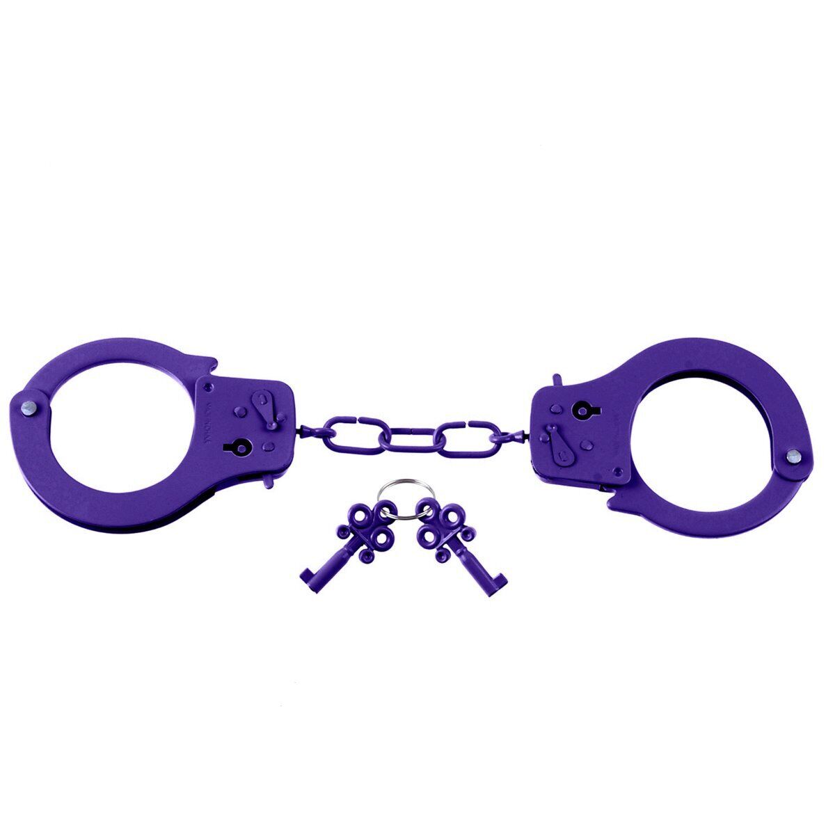 Purple Steel Metal Handcuffs Restraints Wrist Cuffs Not for Professional Use