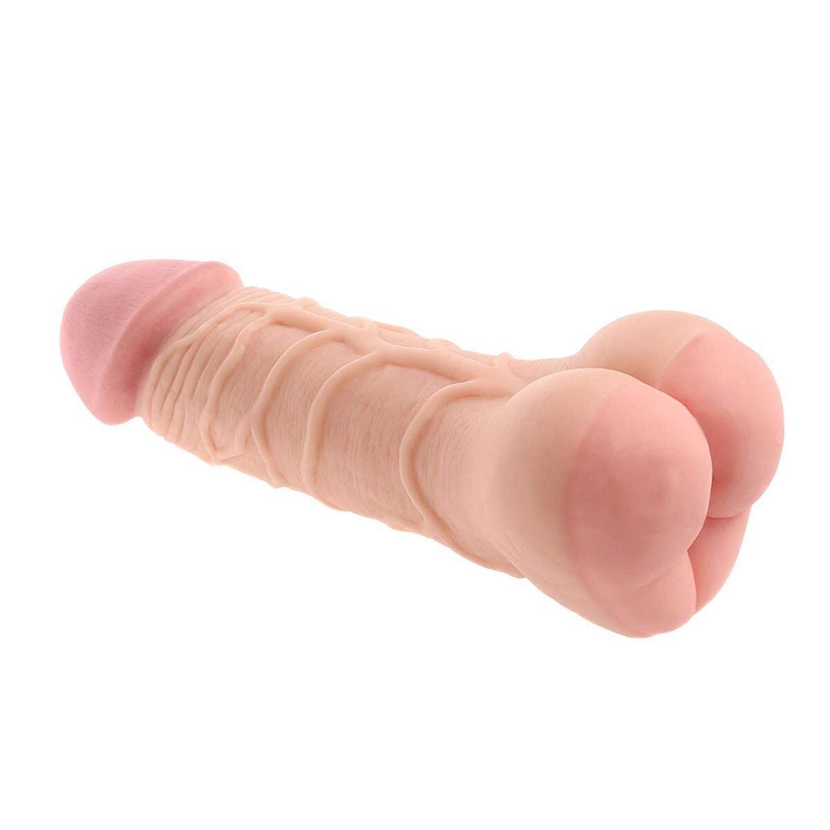 Realistic Male Penis Extension Cock Stroker Sleeve Masturbator Anal Sex Toy for