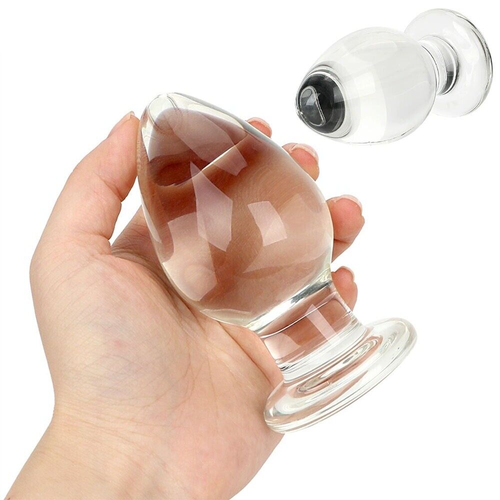 Thick Glass Anal Stretcher Butt Plug Dildo Anal Sex Toys for Men Women Couples