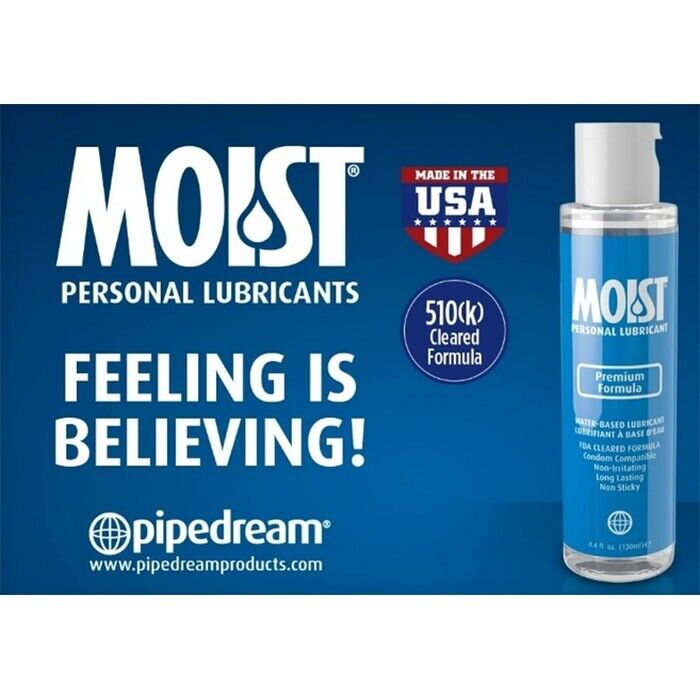Moist Water based Personal Lubricant Premium Formula Made in USA 4.4 oz
