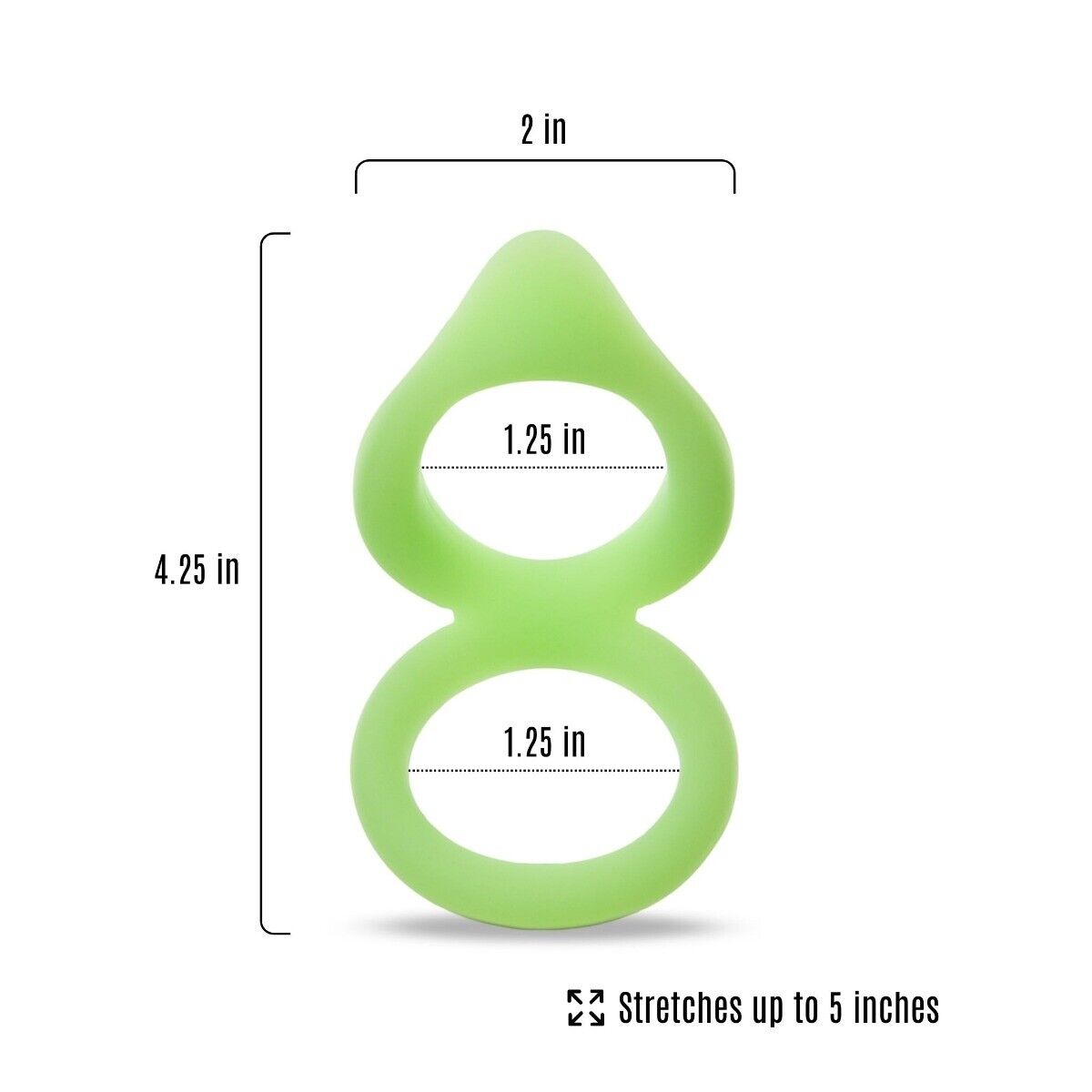 Glow In The Dark Soft Stretchy Silicone Cock & Ball Dual Penis Ring Enhancer