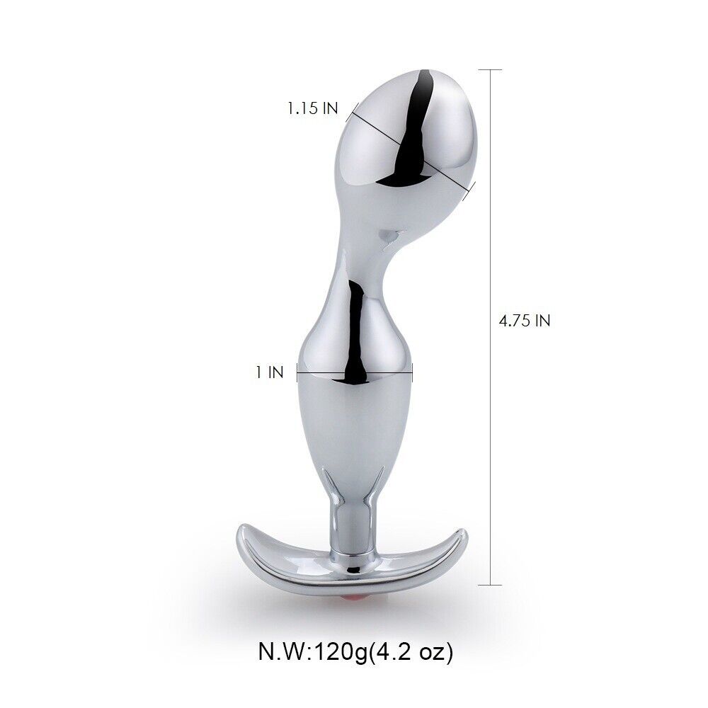 Metal Steel P-spot Anal Probe Butt Plug Male Orgasm Prostate Massager Stimulator