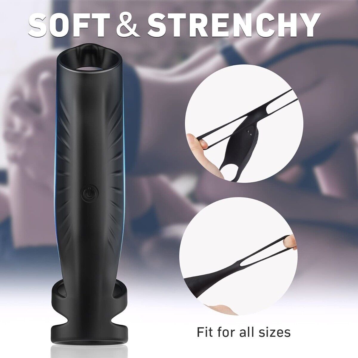 Wireless Vibrating Triple Cock Ring Penis Extension Sleeve Girth Enlarger