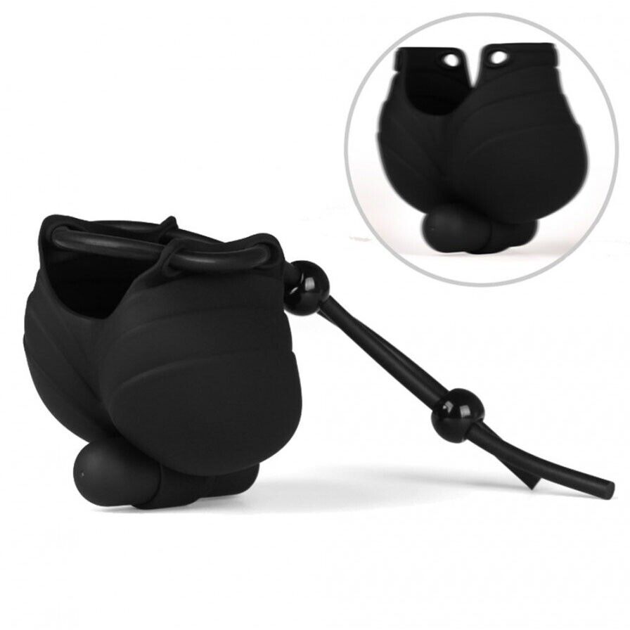 Vibrating Ball Testicle Scrotum Pouch Cinch Penis Cock Ring Male Enhancer Sextoy