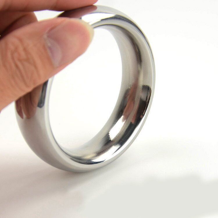 1.75" Heavy Duty Stainless Steel Metal Silver Cock Ring Penis Enhancer Band