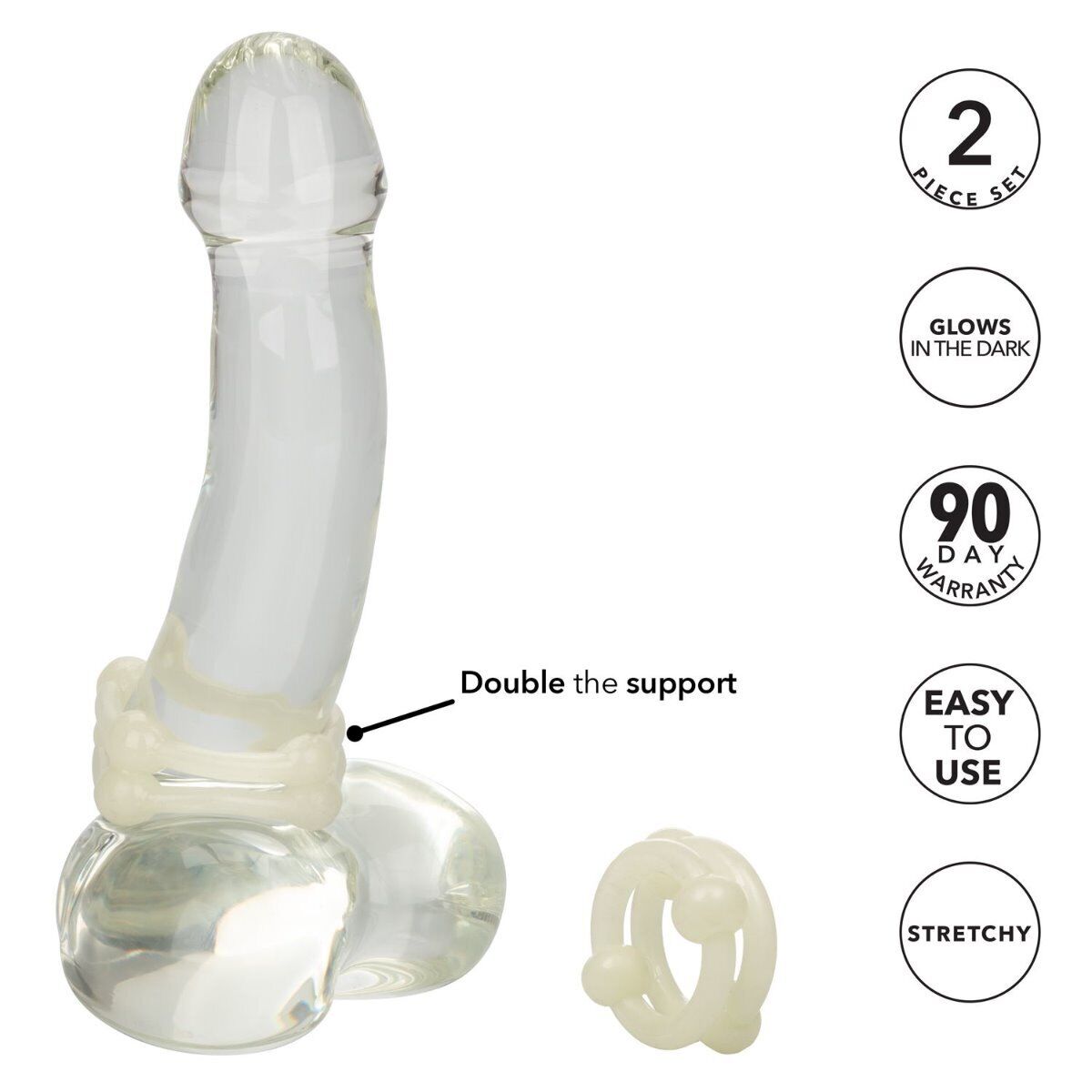 2 Glow in the Dark Penis Erection Enhancer Cock Ring Delay Premature Ejaculation