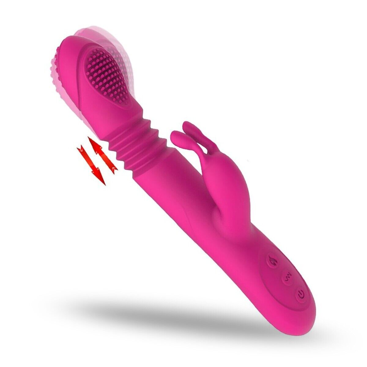Slim Rechargeable Thrusting Rabbit Vibrator Dildo Sex-toys for Women Couples