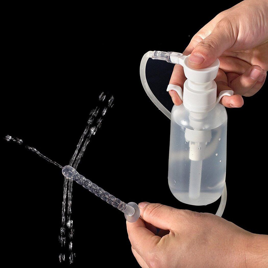 300ml Pump Action Douche Enema Bottle with Nozzle Vaginal Anal Cleaning