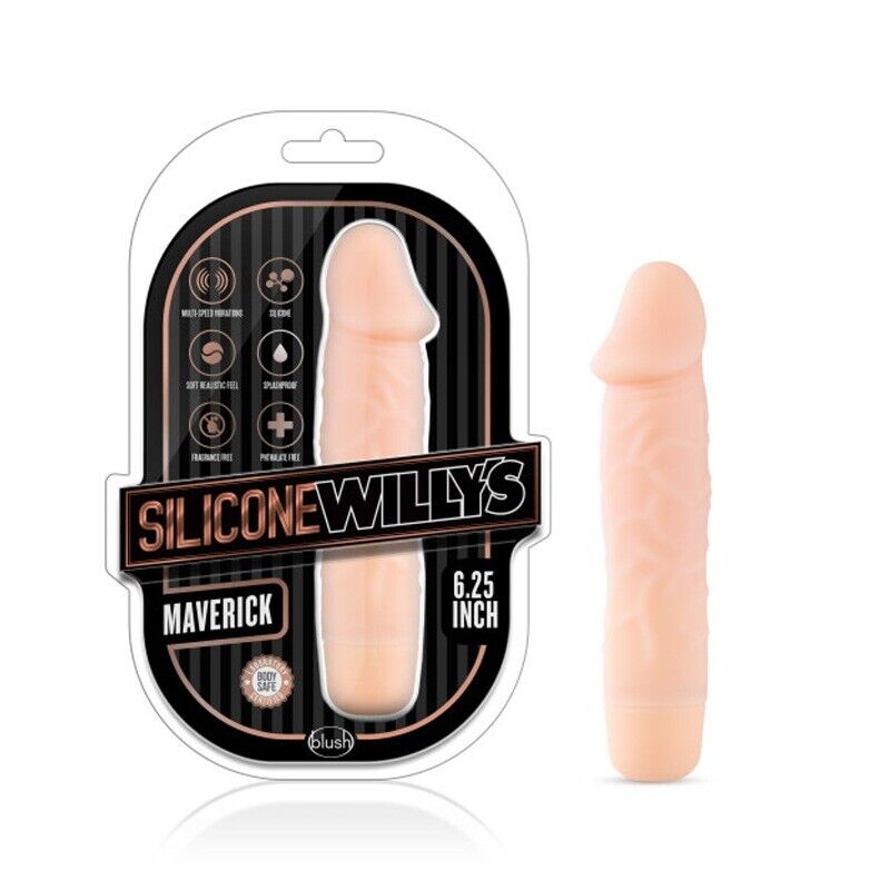 Silicone Willy 6.25" Vibrating Realistic Dildo Cock Vibrator Beginner Sex Toys
