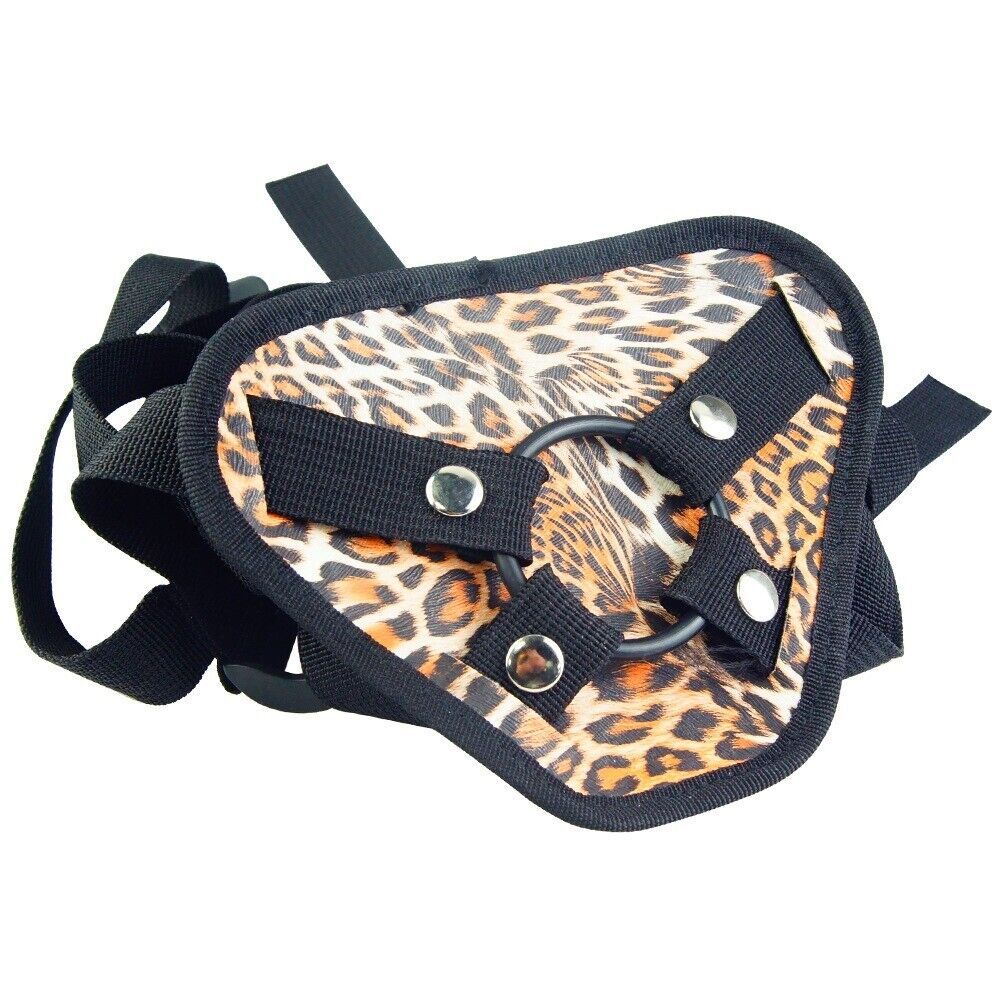 Leopard Print Adjustable Universal Strap-on Harness with O Rings Sex Toys