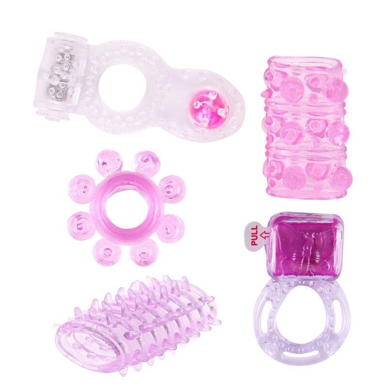 Disposable Stretchy Vibrating Cock Ring Penis Sleeve Sex-toys for Men Couples