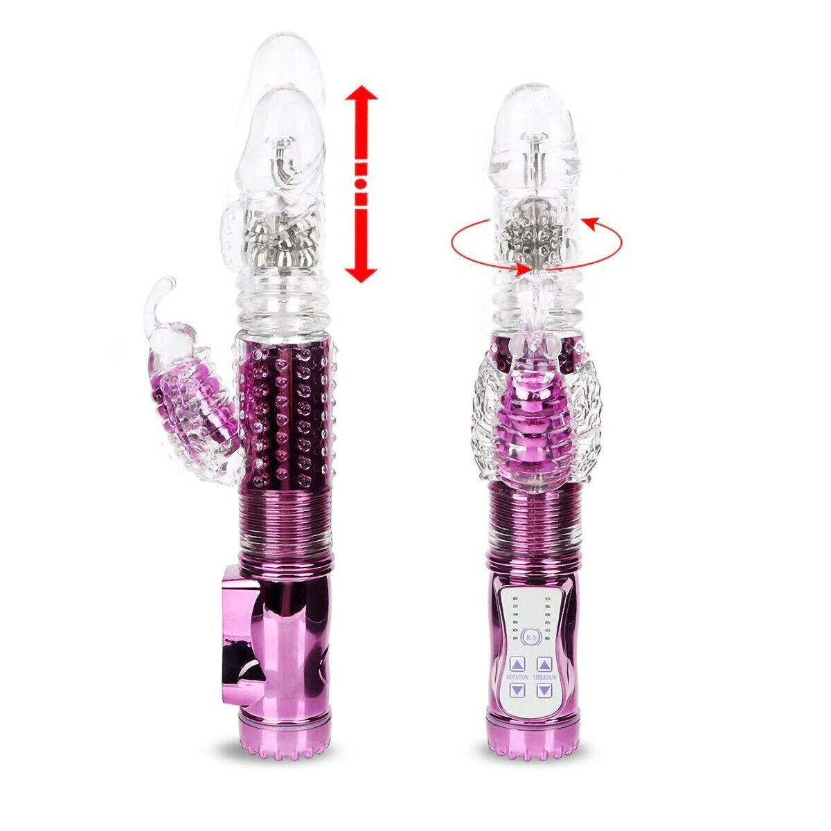 Rechargeable Thrusting Rabbit G-spot Clit Vibrator Dildo Sex-toys for Women