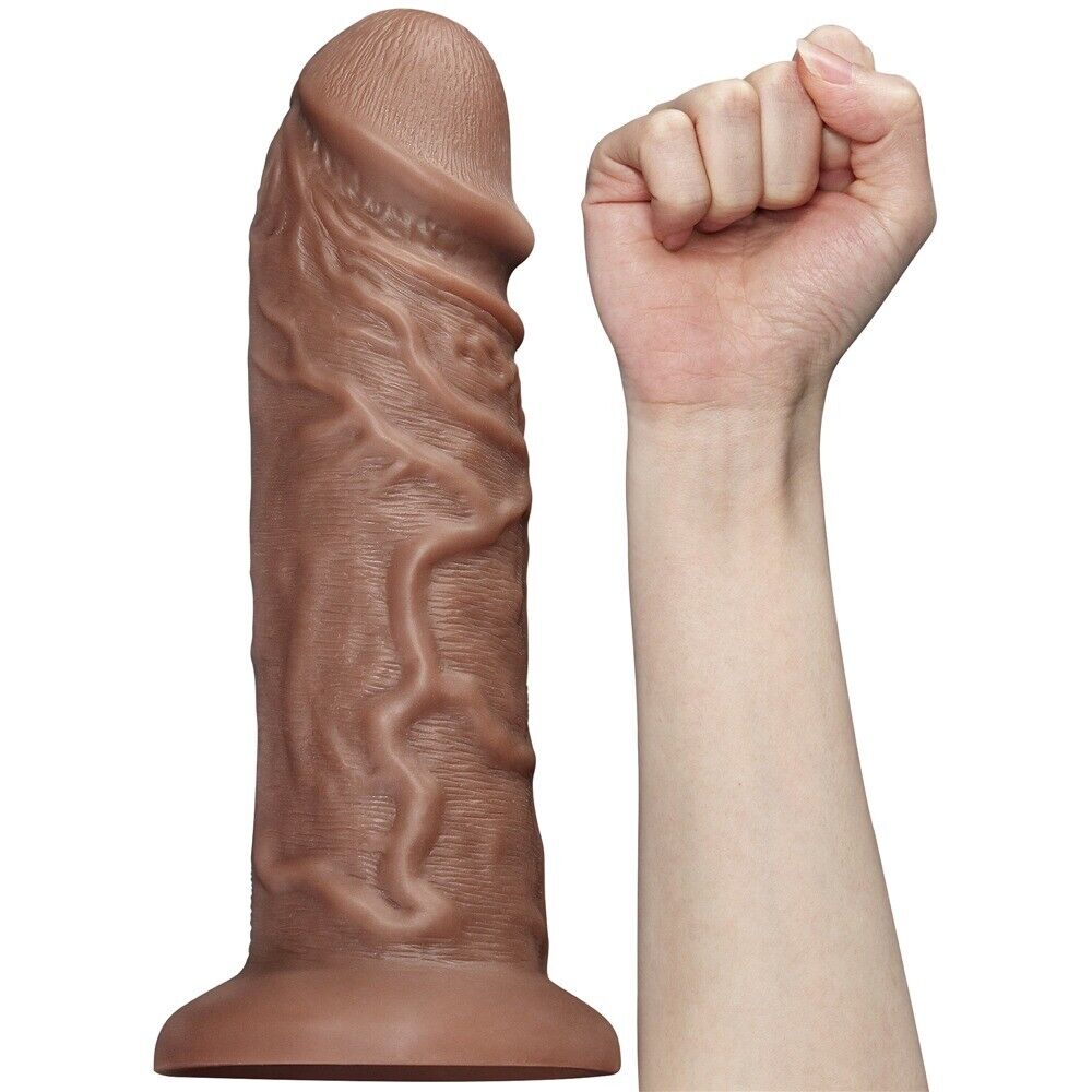 Black XXL 9" Huge Thick Realistic Anal G-spot Dildo Dong Cock Suction Cup Base