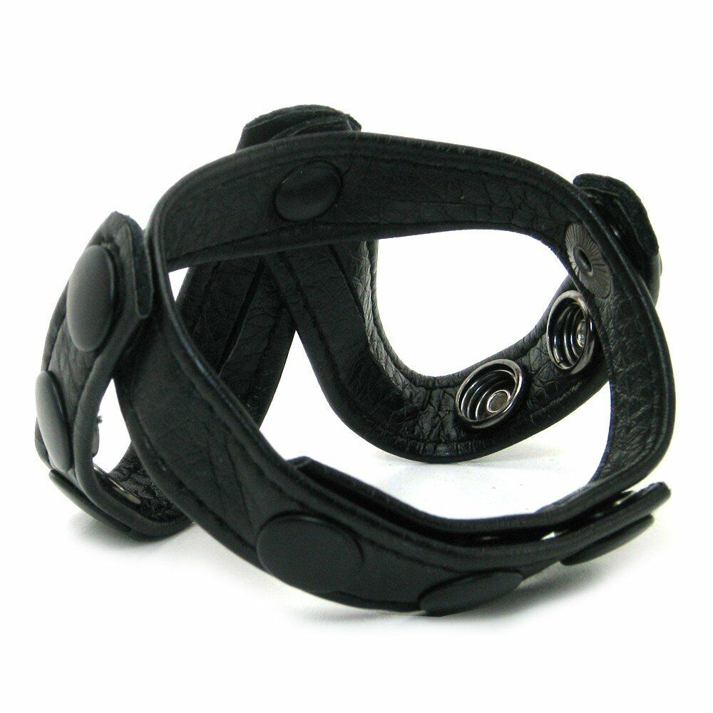 The MachO V-Style Leather Penis Cock Ring & Ball Divider Male Enhancer