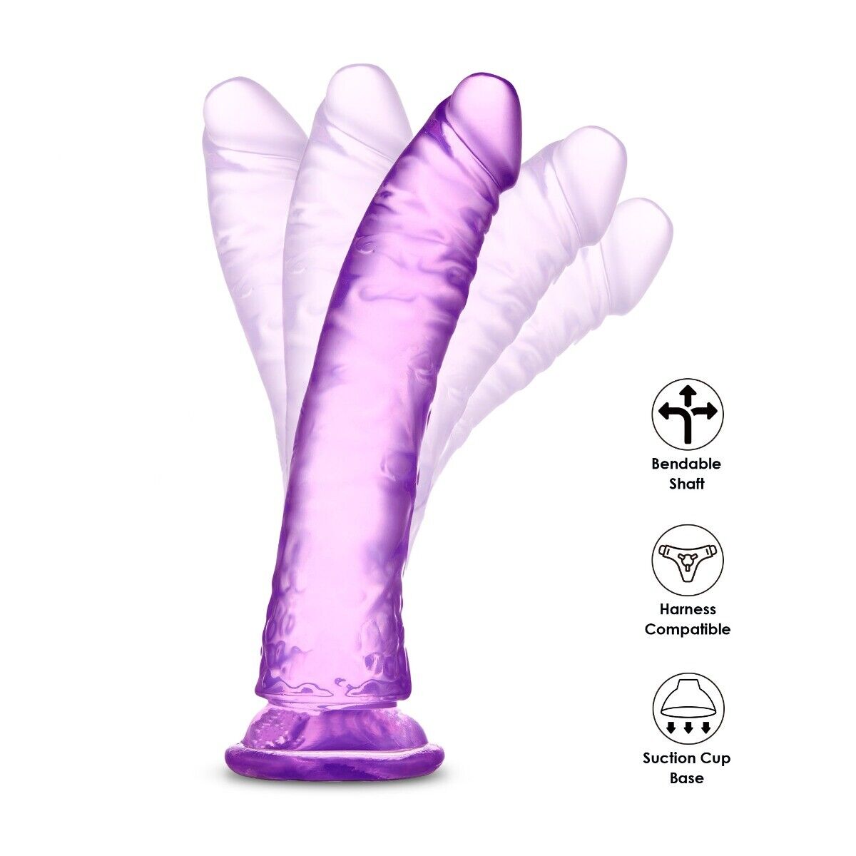 Flexible Realisitic G-spot Anal Dildo Dong Attachment for Strap-on Harness