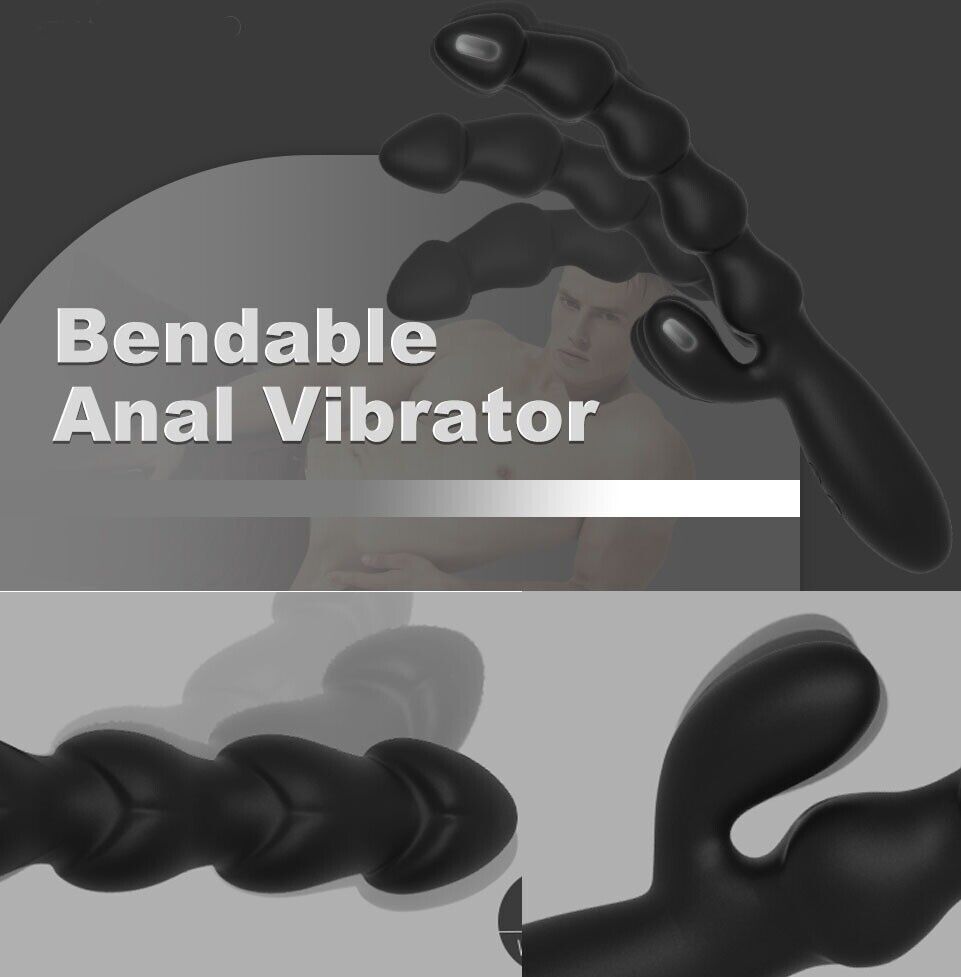 Bendable G-spot Clit Anal Rabbit Vibrator Beads Prostate Massager Sex Toys