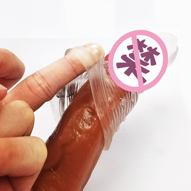 Vibrating Male Penis Extension Extender Cock Ring Sleeve Girth Enhancer Enlarger