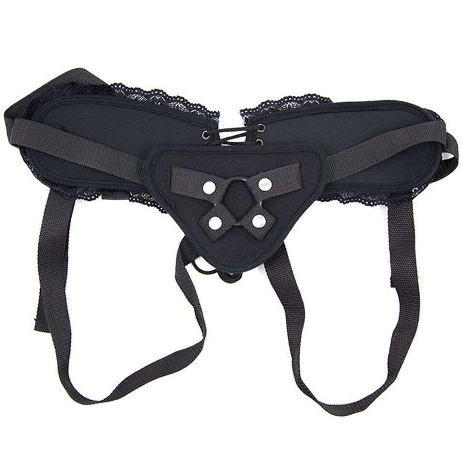Laced Corset Style Universal Strap On Harness with Rubber O Ring Sex Toys