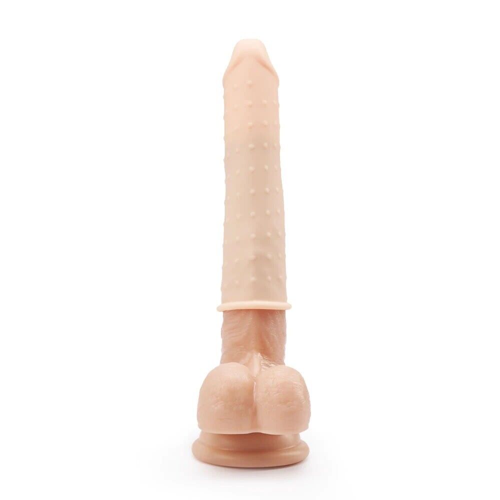 Add 2.25" Cock Length Nubby Penis Extension Extension Sleeve Couple Sex Toys