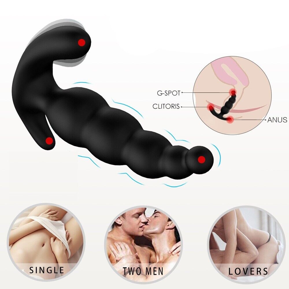 Remote Control Vibrating Prostate Massager Anal Beads Butt Plug Stimulator Vibe