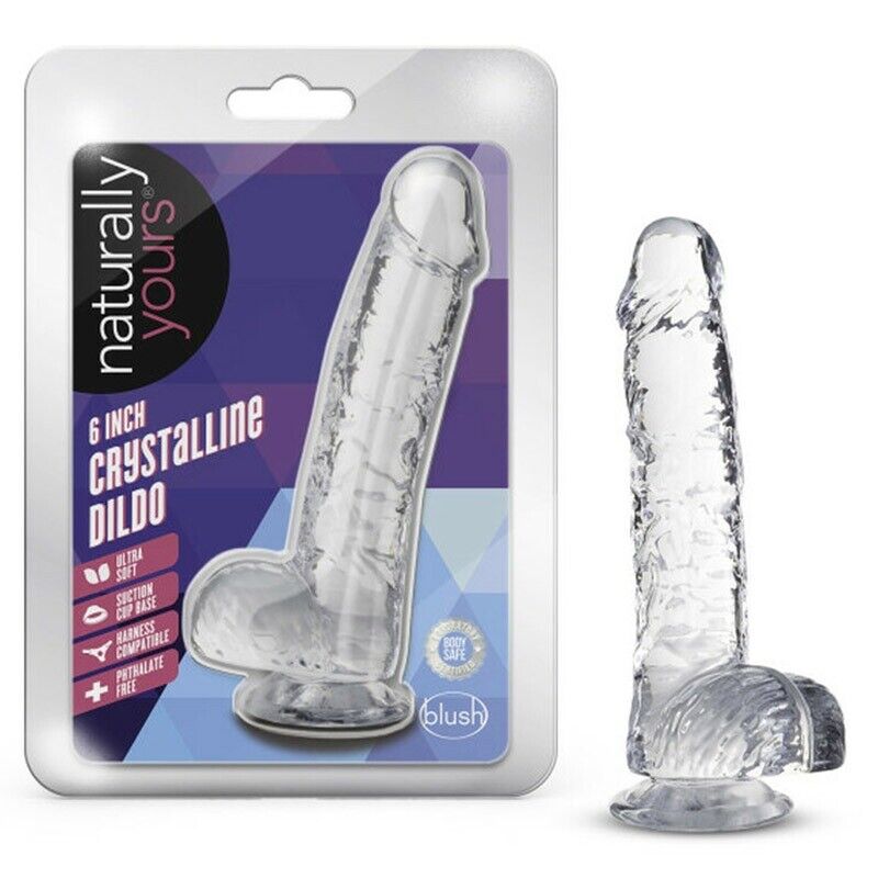 Beginner Realistic Jelly G-spot Anal Dildo Dong Cock with Balls and Suction Cup