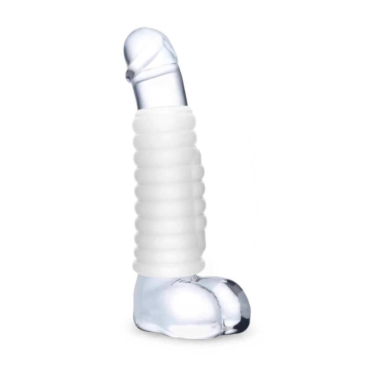 Vibrating Girth Enhancer Enlarger Penis Cock Ring Sleeve Extension Sheath
