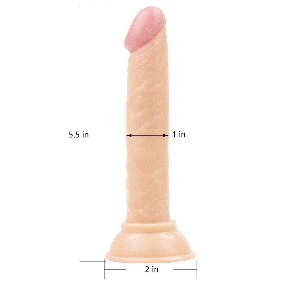 Beginner 5" Slim Realistic G-spot Anal Dildo Dong Sex Toys for Men Women Couples