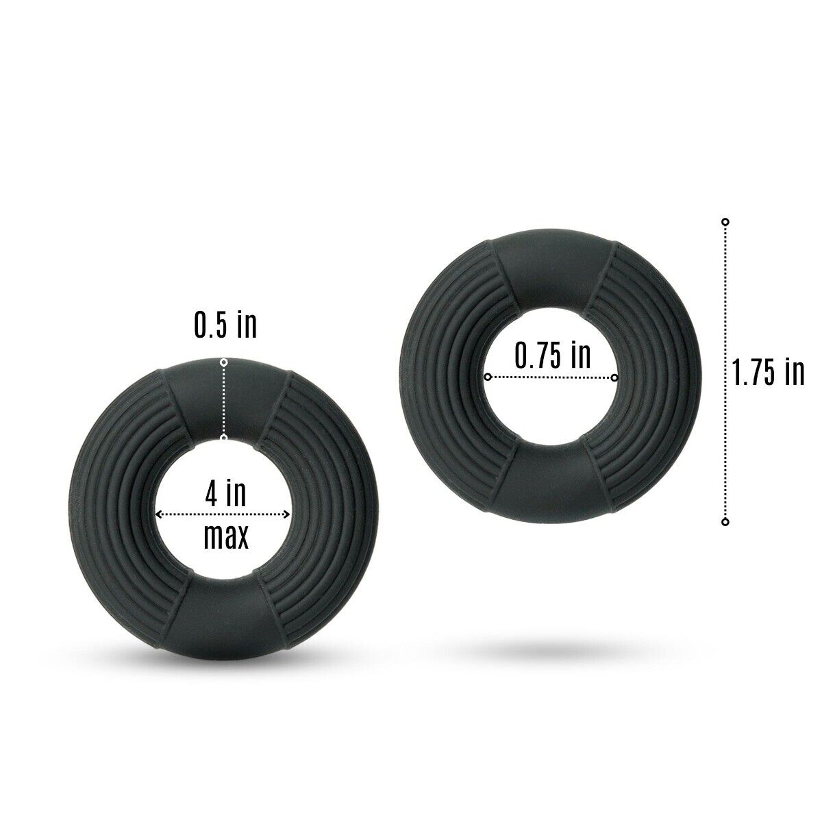 2 Stretchy Thick Donut Silicone Male Penis Enhancer Prolong Delay Sex Cock Ring