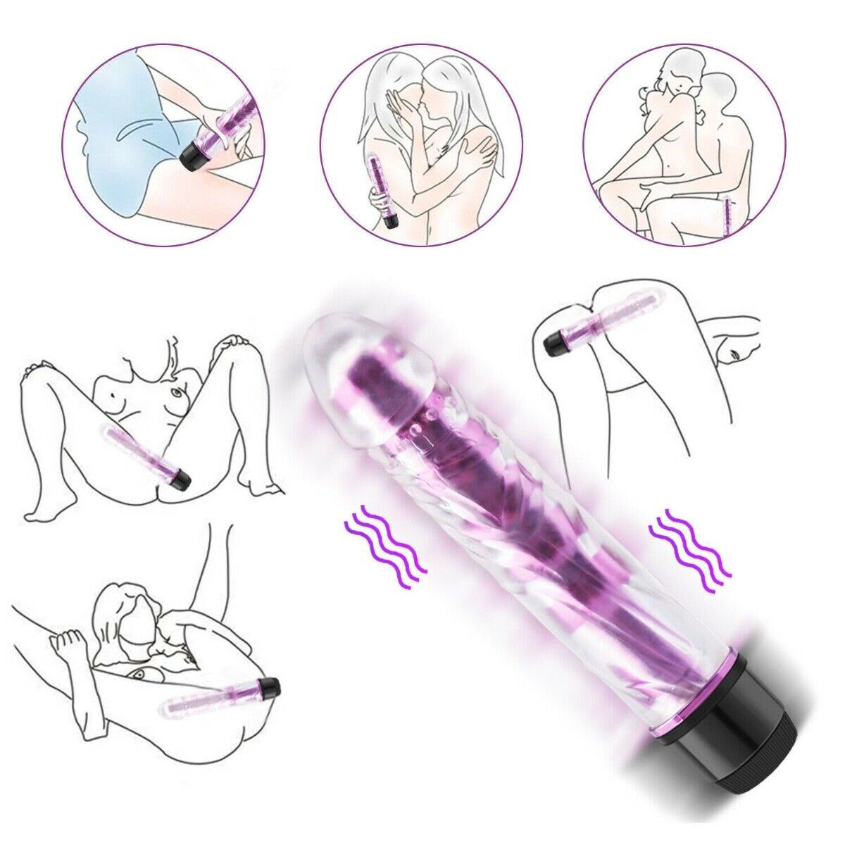 Soft Jelly Multi-speed Realistic G-spot Anal Vibrator Dildo Women Sex Toys
