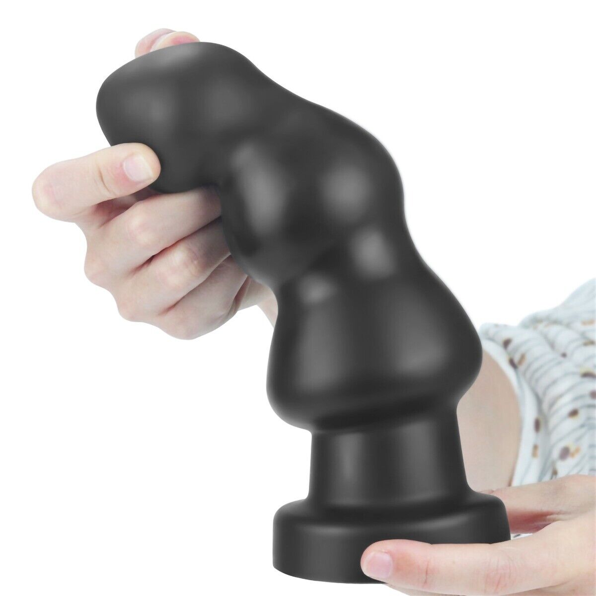 King Sized XL Huge Vibrating Ribbed Anal Butt Plug Dildo Dong Sex Toys