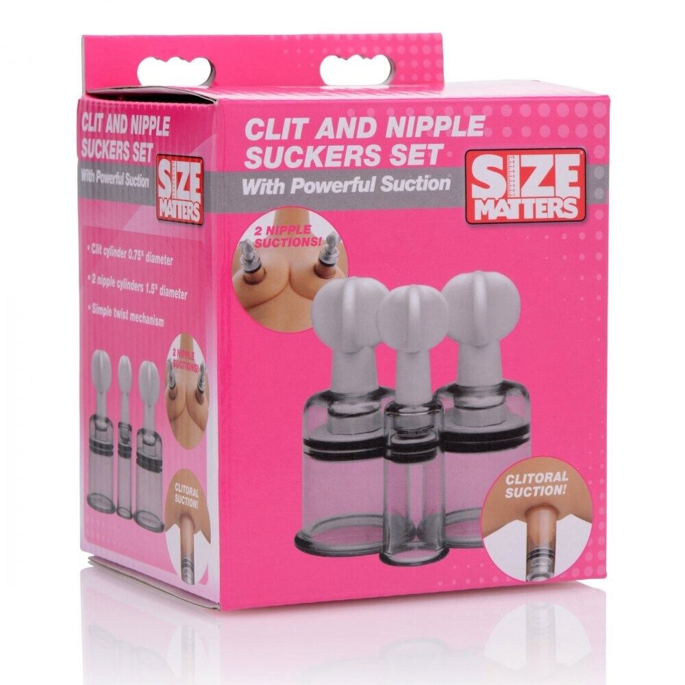 Fetish Clit and Nipple Suckers Set Suction Pump Enlarger Bondage Sex Toys