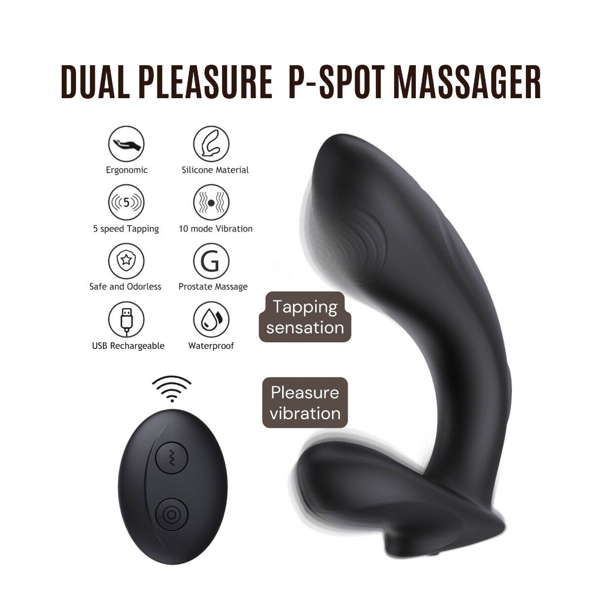 Wireless Remote Control Vibrating Tapping Prostate Massager P-spot Anal Vibrator