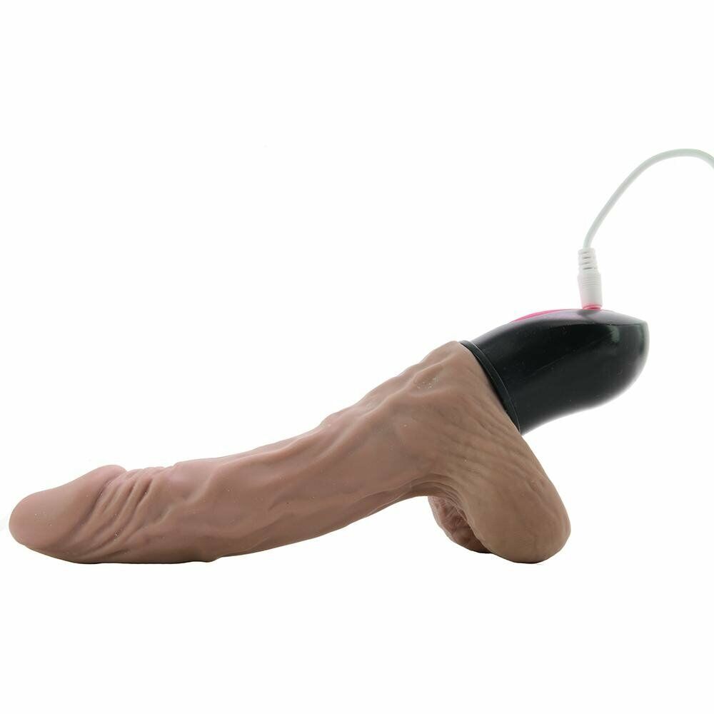 Rechargeable Vibrating Warming Realistic Black Cock Vibe G-spot Anal Dildo Dong