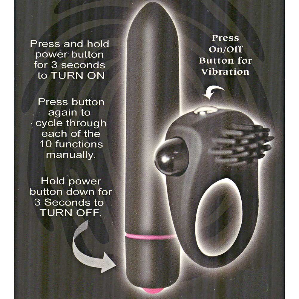 Vibrating Male Penis Enhancer Cock Ring and Bullet Vibrator Couple Sex Toys