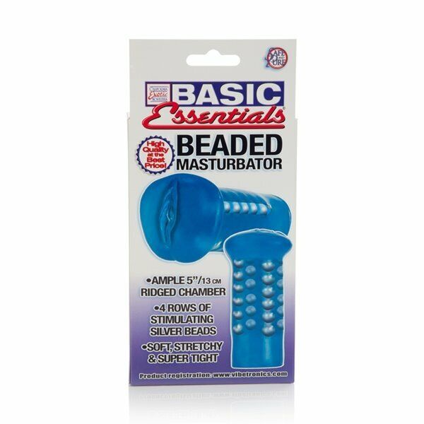 Basic Beaded Male Sex Masturbator Soft Tight Pocket Pussy Vagina w/ Orgasm Beads