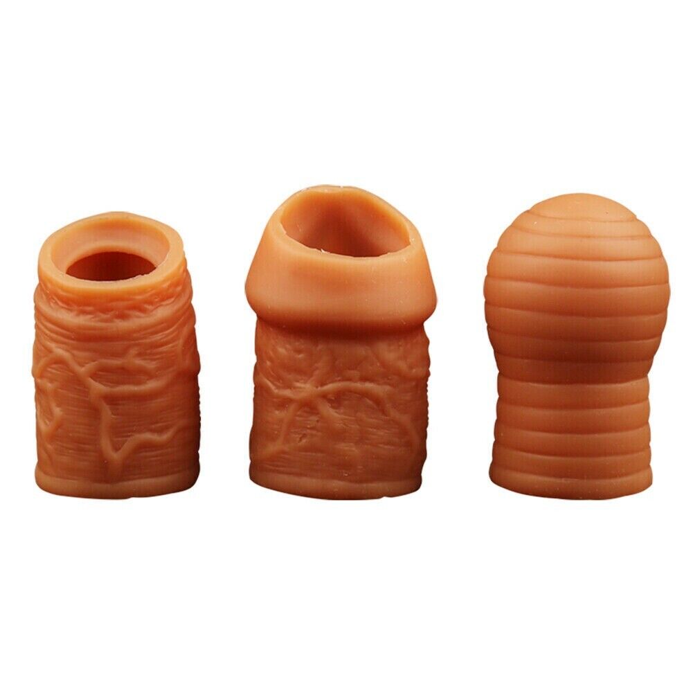 Silicone Foreskin Penis Cock Ring Prolong Delay Premature Ejaculation Enhancer