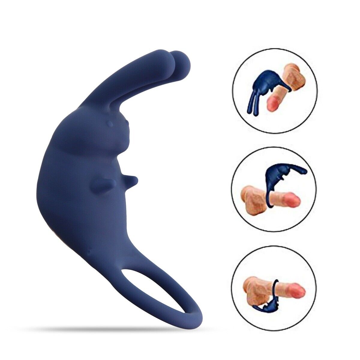 Rechargeable Vibrating Penis Cock Ring Enhancer Sex-toys for Men Women Couples